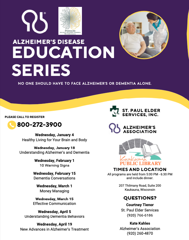 Alzheimer's Disease Education Series held at Kaukauna Public Library