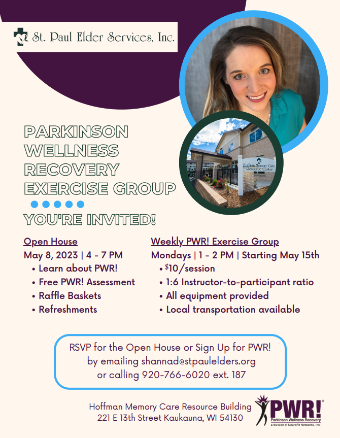 Flyer for Parkinson Wellness Recovery open house